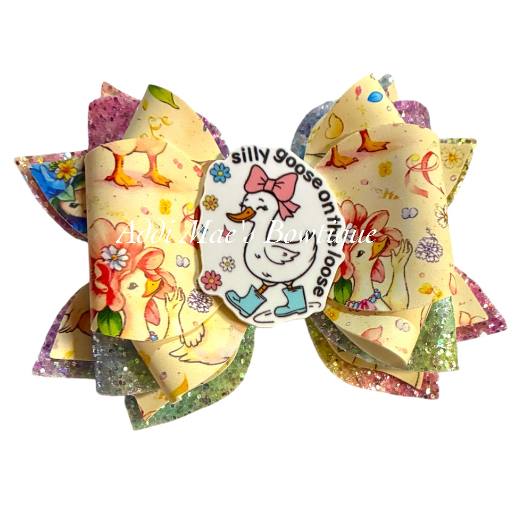 Silly Floral Goose Bow