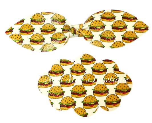Hamburgers Top Knot Clip & 3” Snap  Clip Set