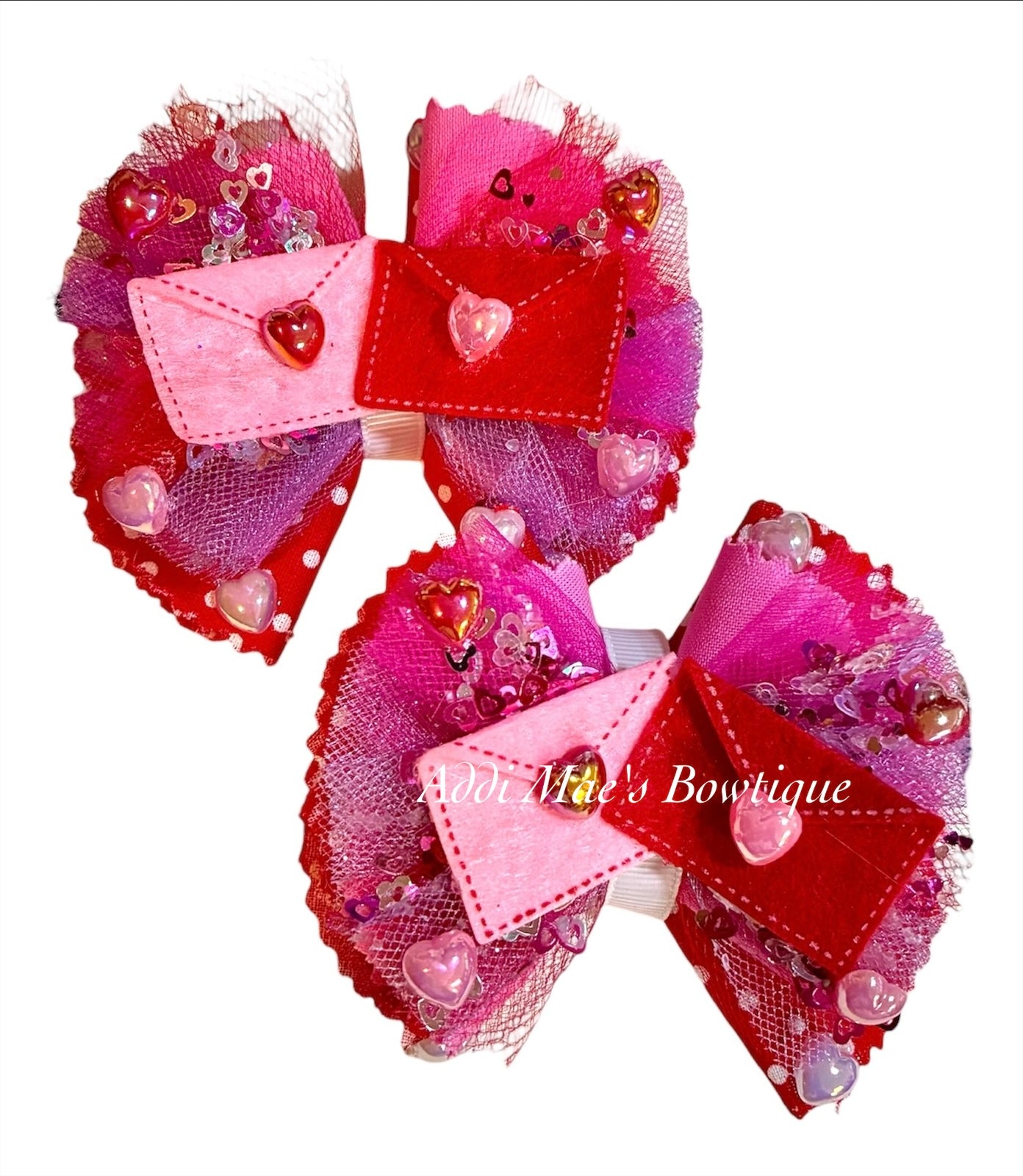 Love Letters Cotton Frayed Fabric Flower Piggy Set