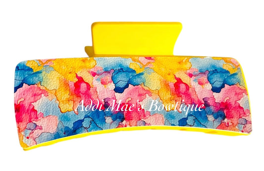 Bright Spring WaterColor  XL Claw Clip