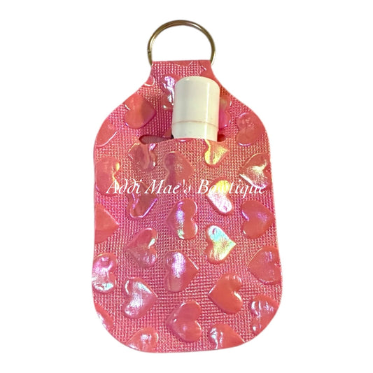 Holographic Hearts Chapstick Keychain