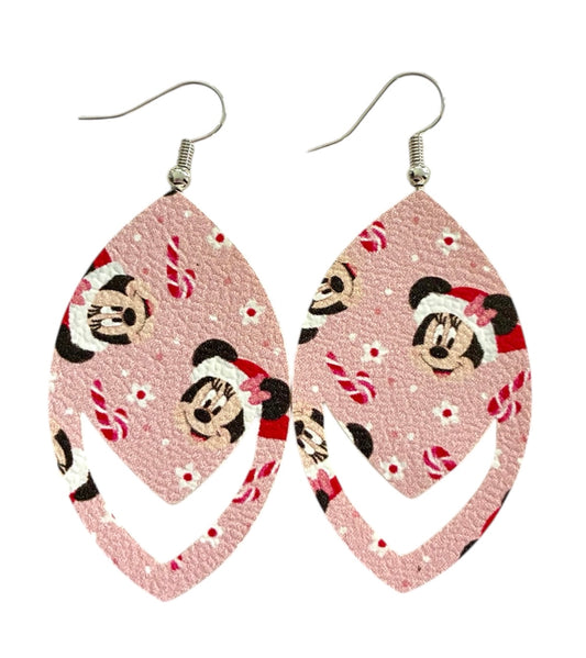 Miss Christmas Mouse Dangle Earrings