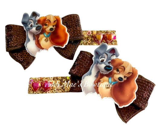 Lady Tramp Sequin Bow Alligator Clip Set