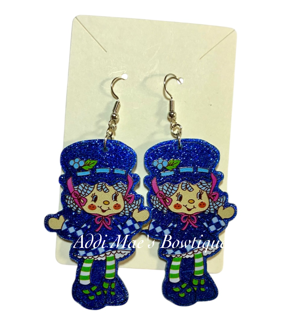 Blueberry Girl Acrylic Dangle Earrings