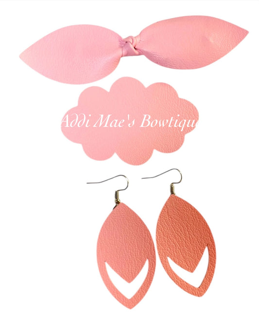 Light Pink Top Knot Clip, 3” Snap Clip, & Earrings Set
