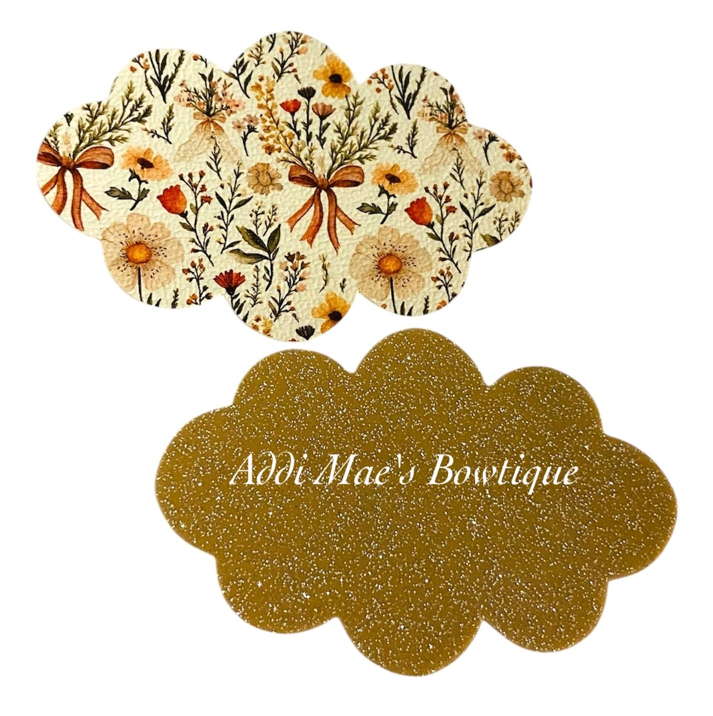 Brown Floral Bows Snap Clip Set