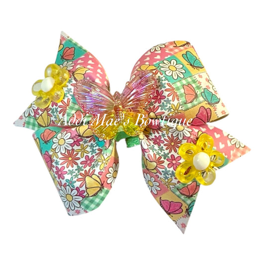 Pastel  Butterfly Patchwork Bow