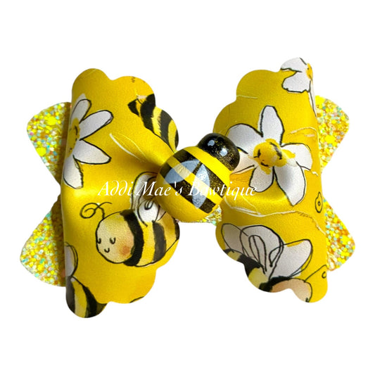 Bees & Daisies Bow