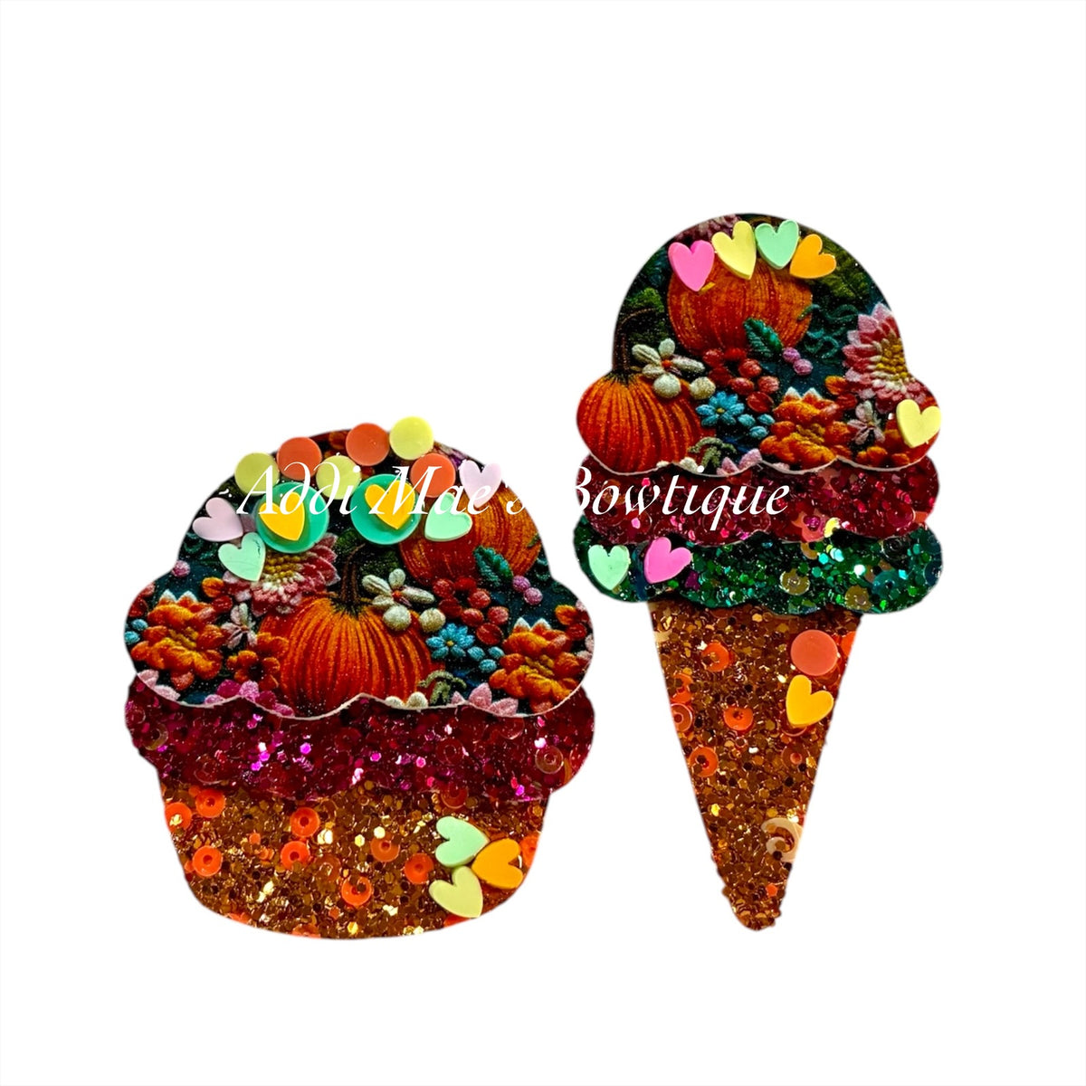 Pumpkin Patch Fall Ice Cream ,Cupcake Clip