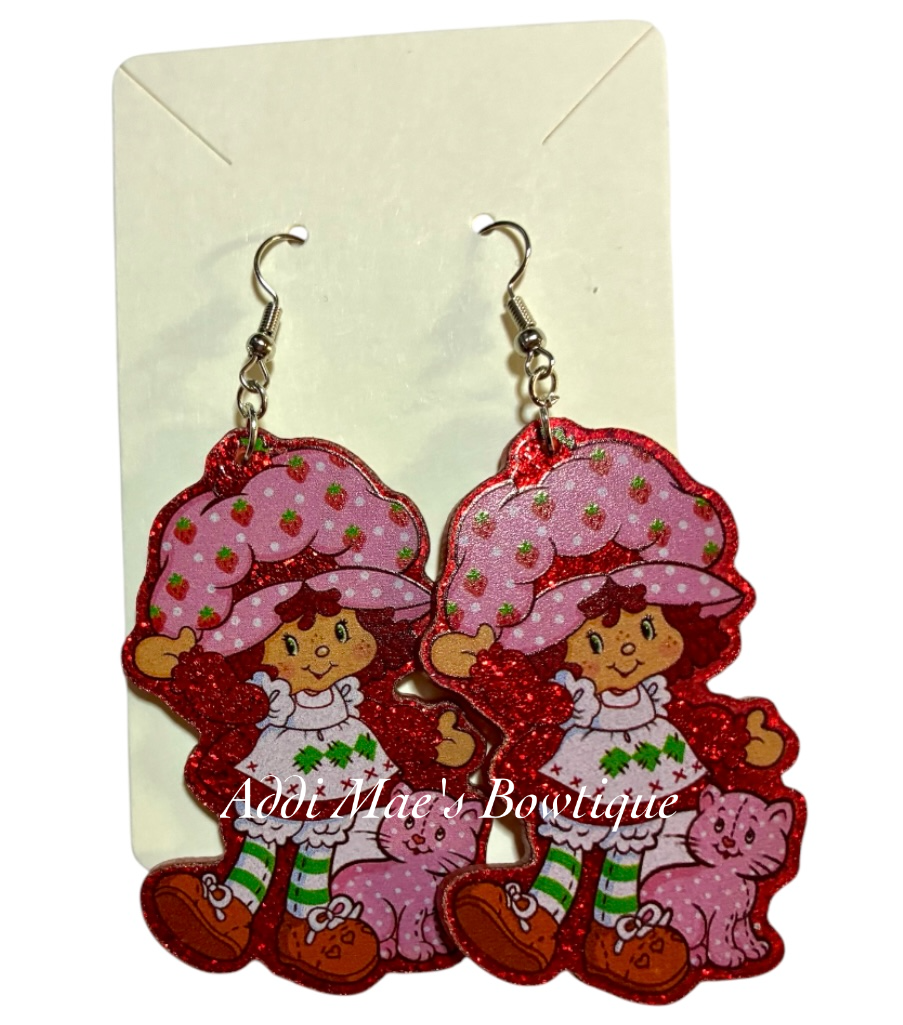 Strawberry Girl Acrylic Dangle Earrings