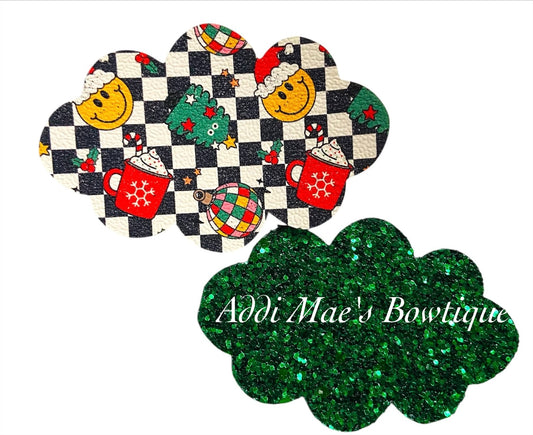 Smiley Checkered Christmas Snap Clip Set