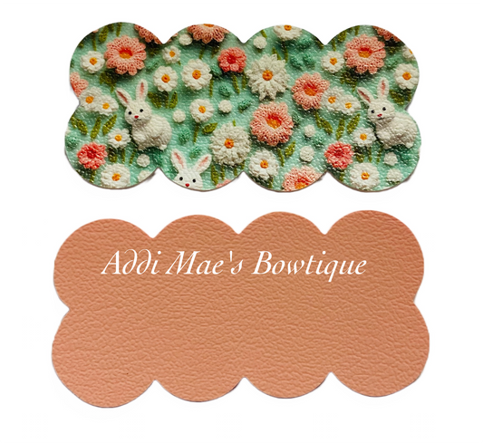 Bunnies and Flowers Mint & Peach Snap Clip Set
