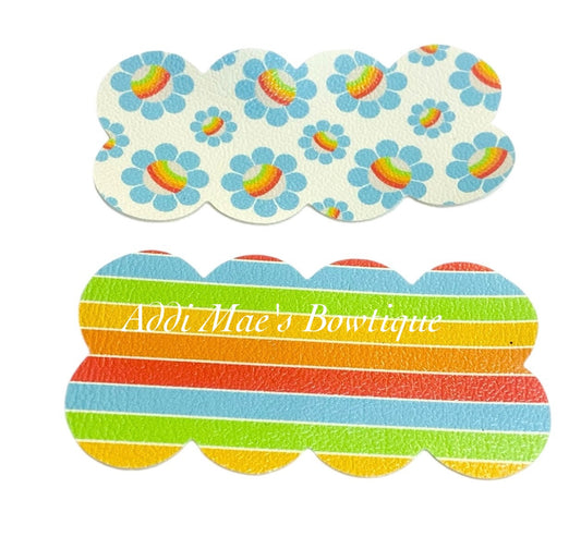 Blue Rainbow Flowers Snap Clip Set