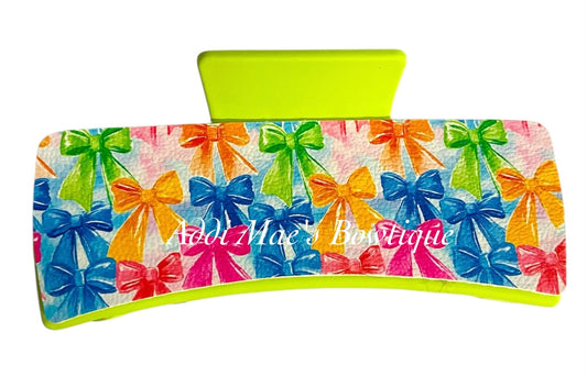 Preppy Bright Bows XL Claw Clip