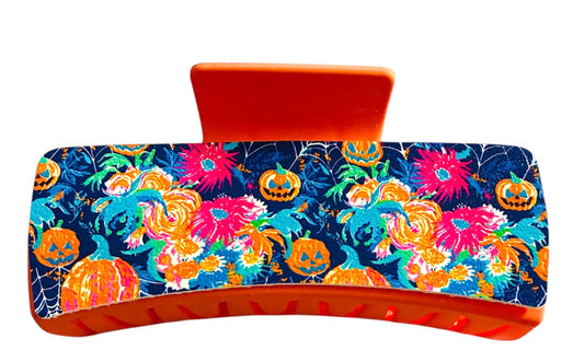 Bright Halloween Pumpkins XL Claw Clip