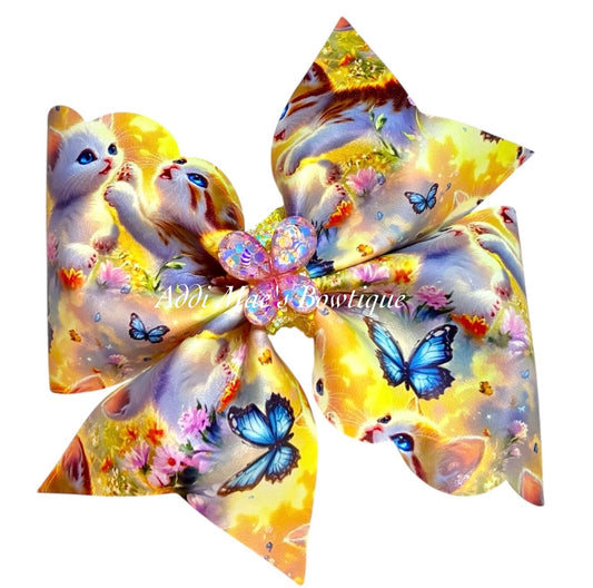 Kittens & Butterflies Bow