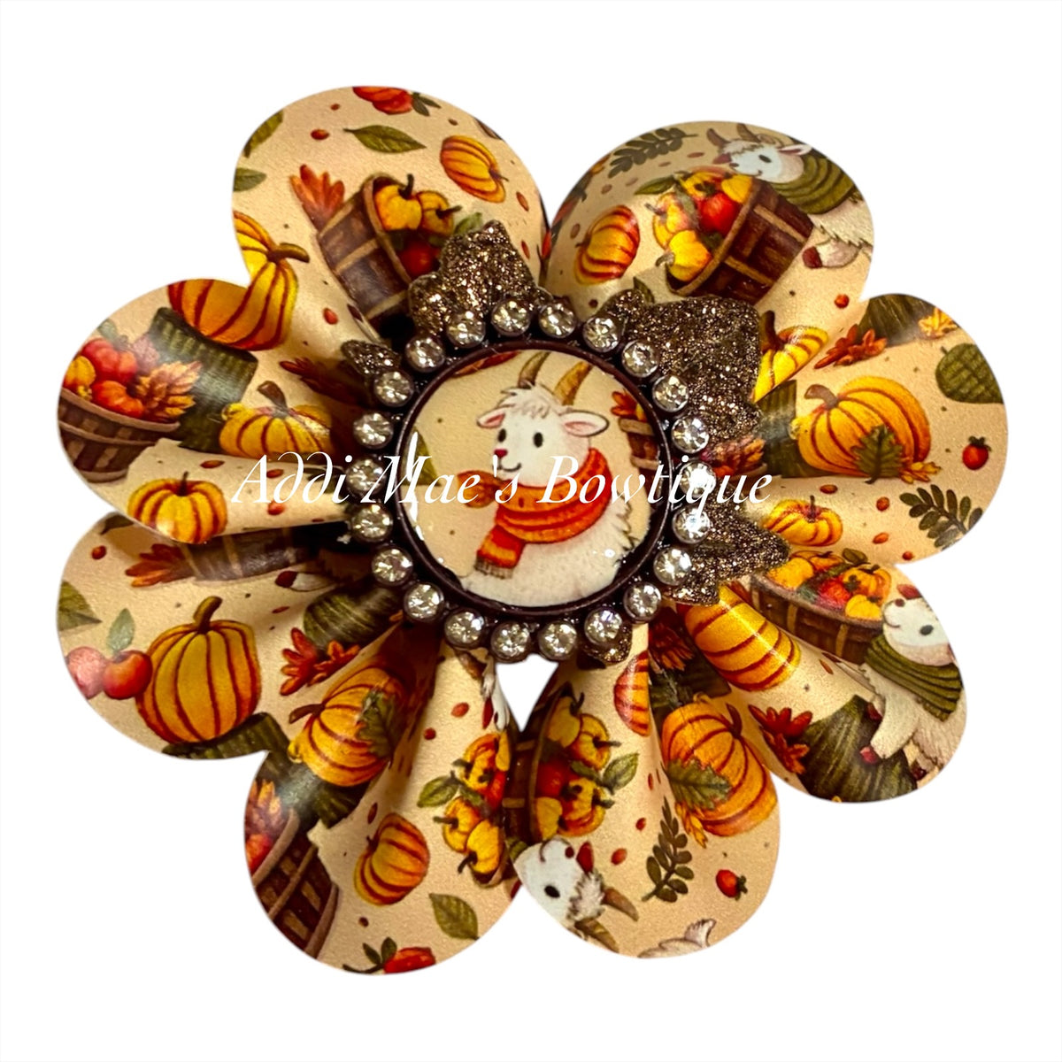 Fall Goats  Ruffle Bow