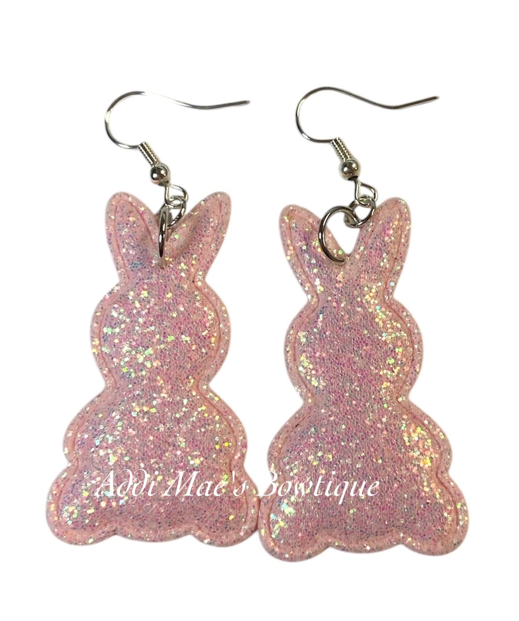 Glitter Bunnies Appliqué Dangle Earrings