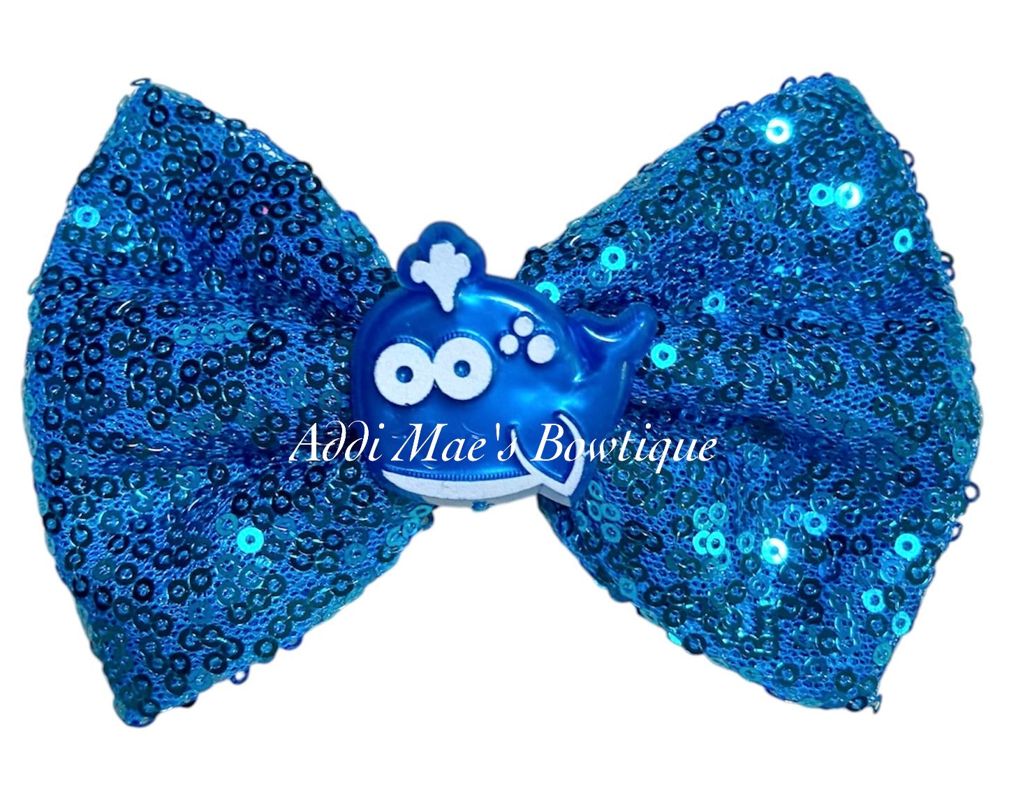 Whale Sequin Bow