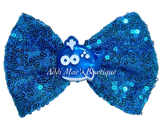 Whale Sequin Bow
