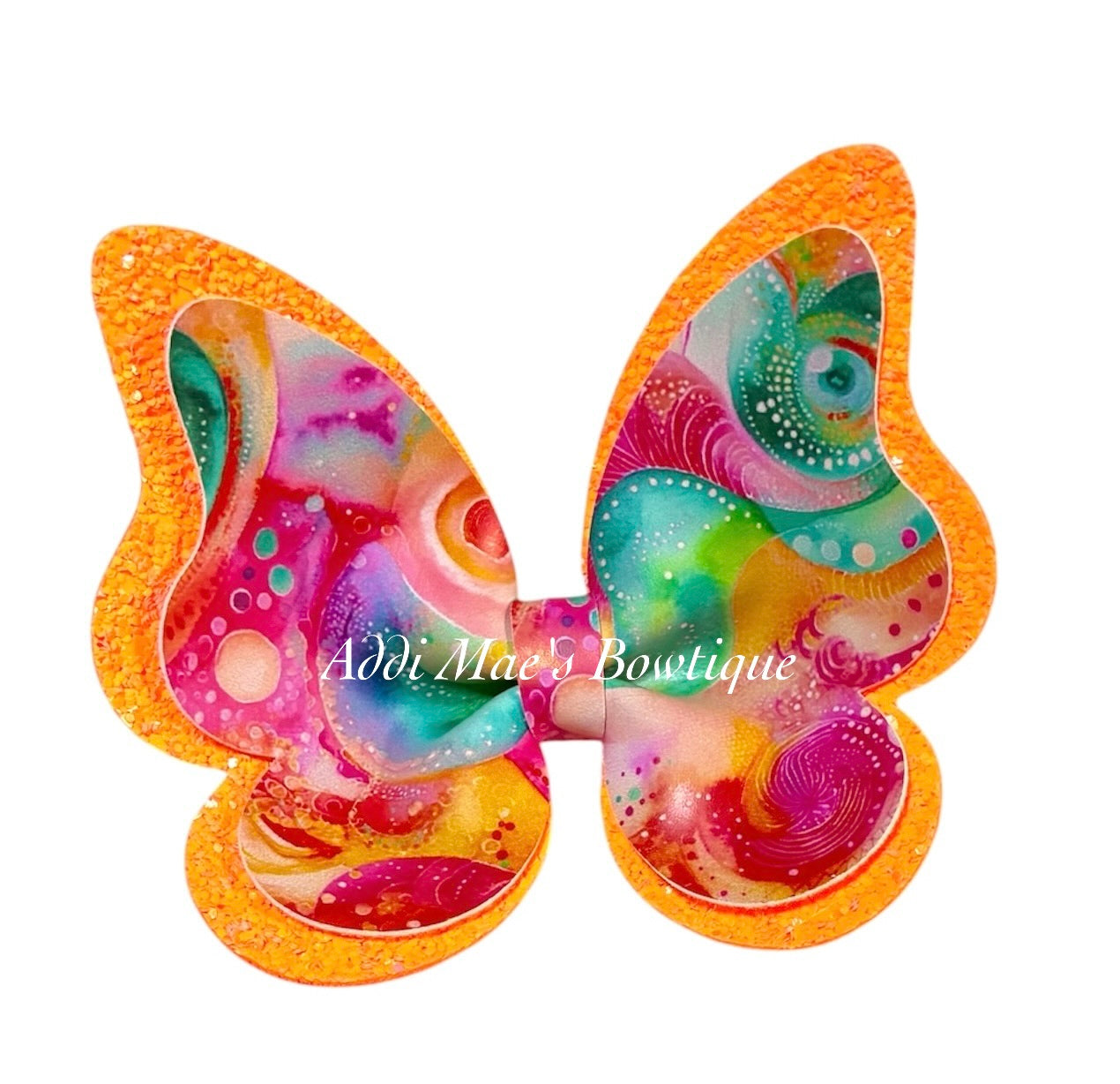 Tropical Sorbet Swirls Butterfly Bow