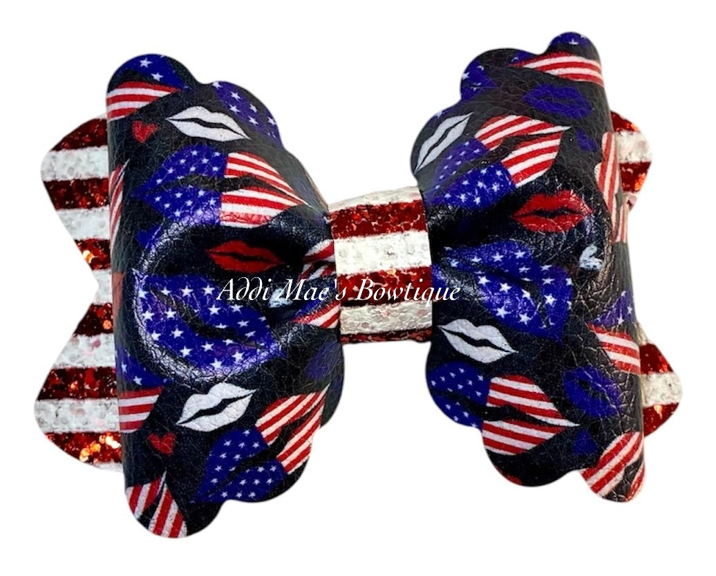 Patriotic Lips Bow
