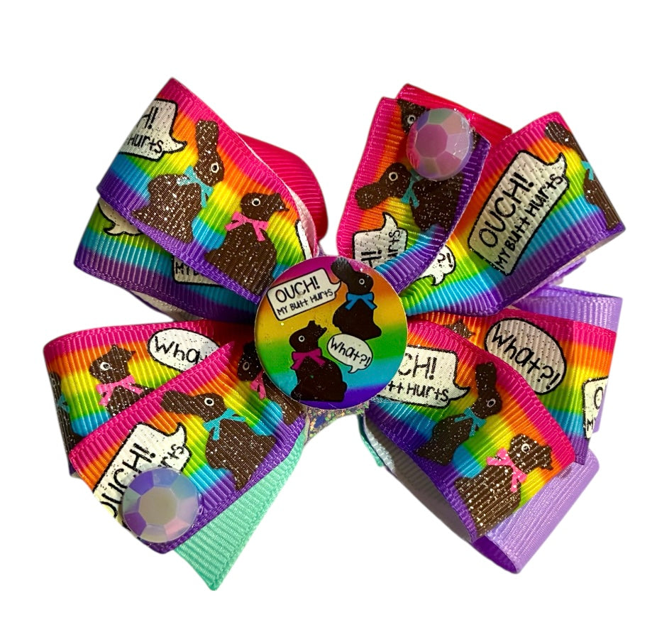 Bright Chocolate Bunnies Easter Ribbon Bow