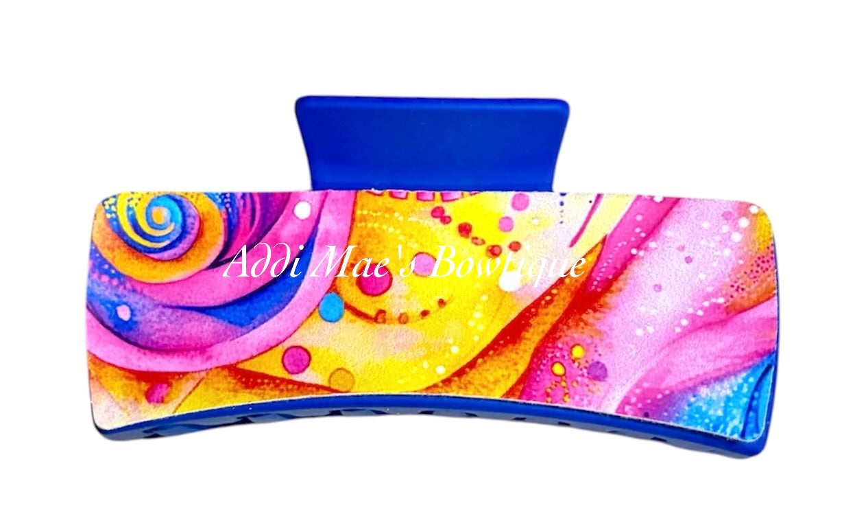 Tropical Sorbet Swirls XL Claw Clip