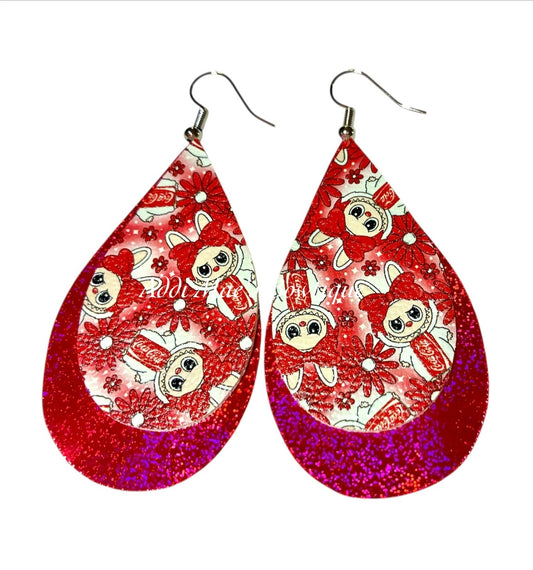 Bubu Cola Stacked Tear Drop Dangle Earrings