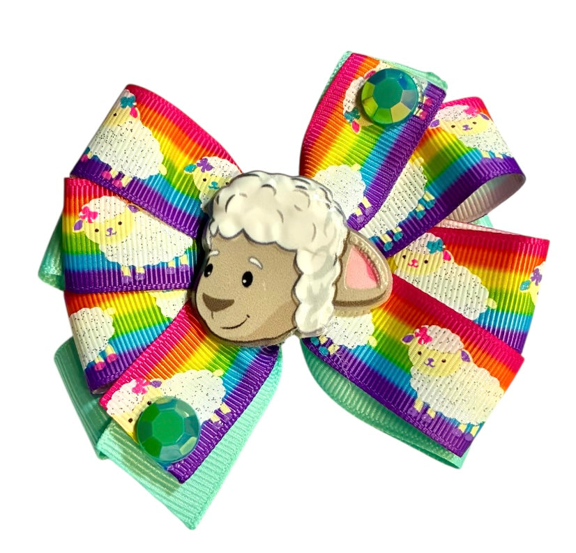Bright Lambs Easter Ribbon Bow