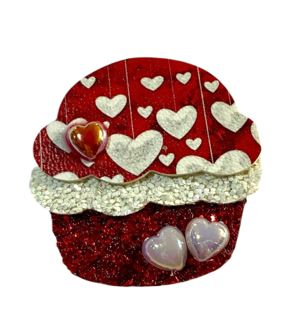Hearts Cupcake Clip