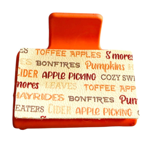 Fall Words Small Claw Clip