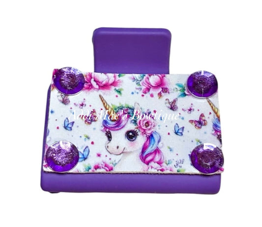 Pretty Purple Pastel Unicorn Small Claw Clip