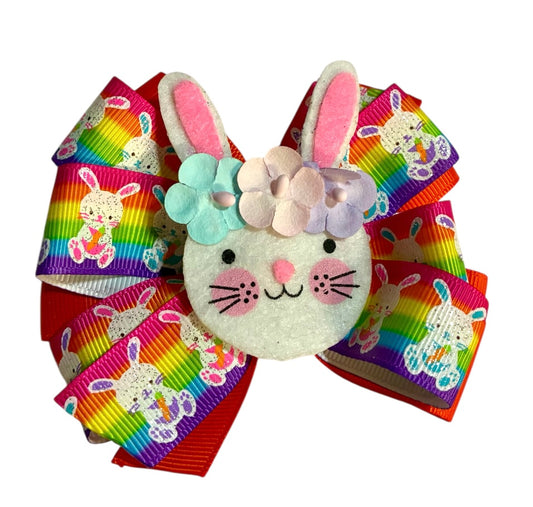 Bright Bunnies Easter Ribbon Bow