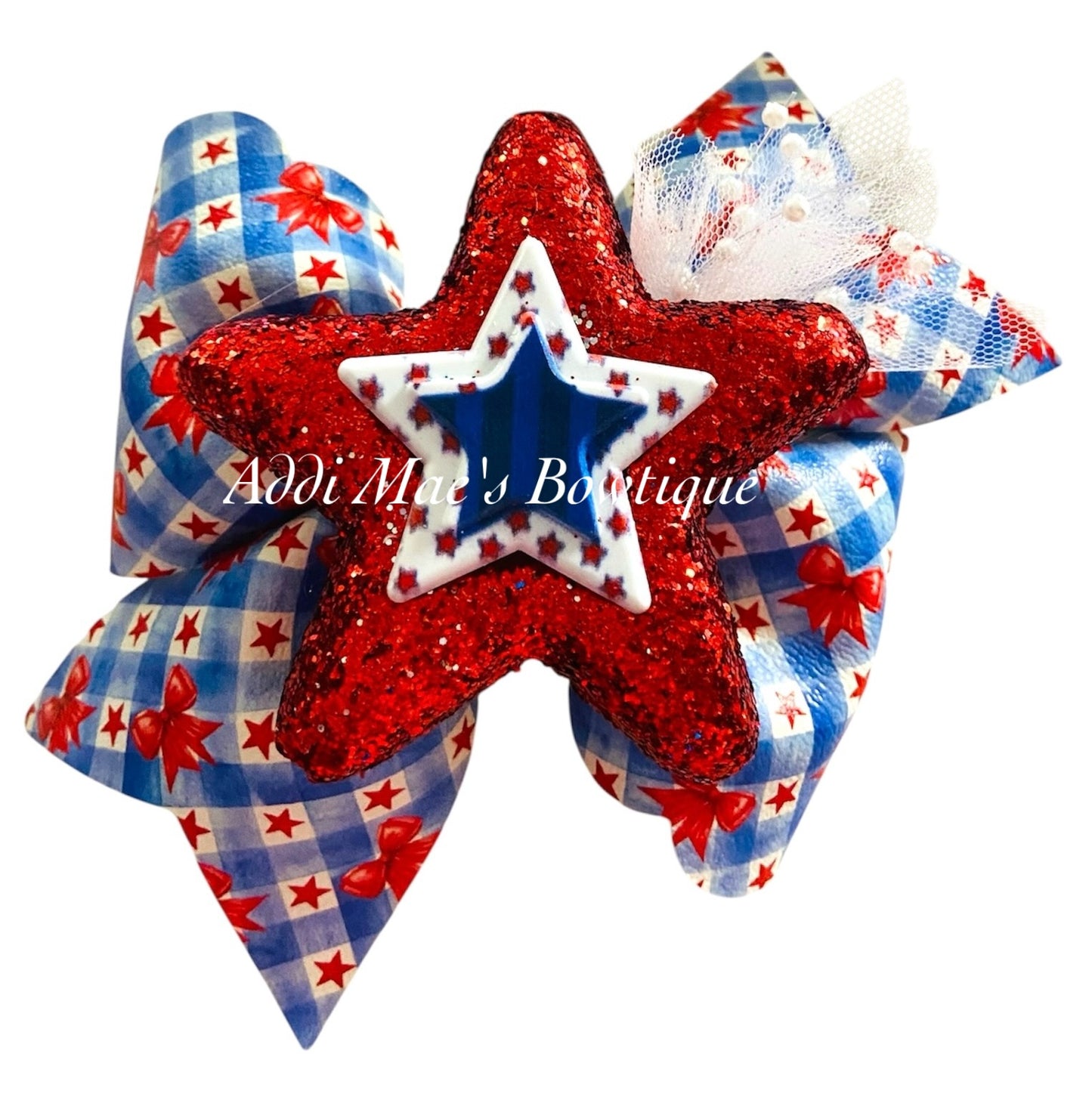 Red Bows & Stars Bow