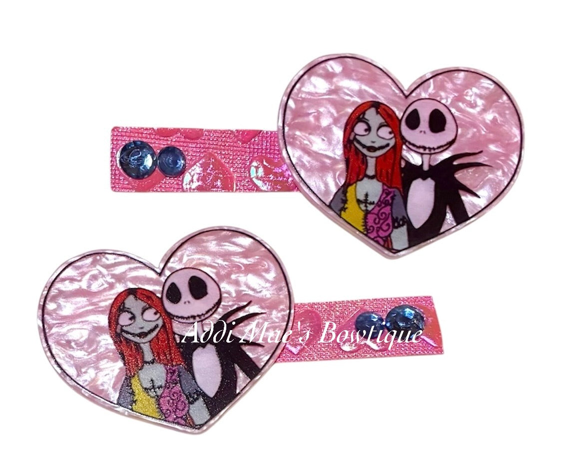 Pink Nightmare Couple Alligator Clip Set