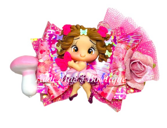 Pink Butterfly Fairy Bow