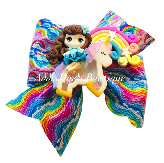 Rainbow Unicorn Bow