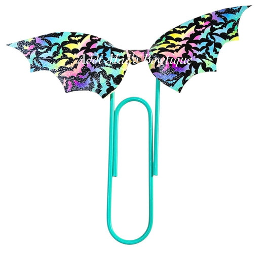 Neon Bats Top Knot Jumbo Paperclip Bookmark