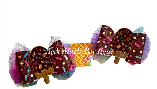 Chocolate Ice Cream Popsicle Alligator Clip Set