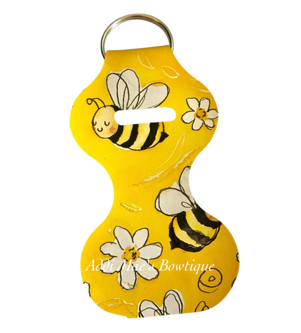 Bees & Daisies Chapstick Keychain