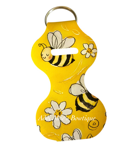 Bees & Daisies Chapstick Keychain