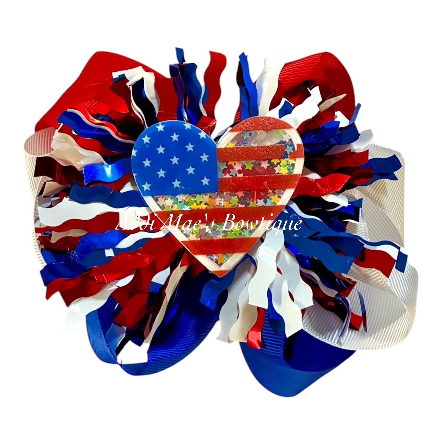 American Heart Tinsel Bow