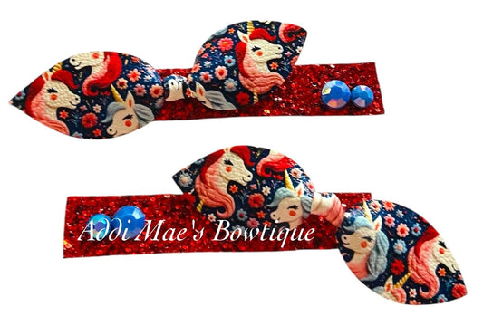 American Unicorns Mini Top Knot Alligator Clip Set