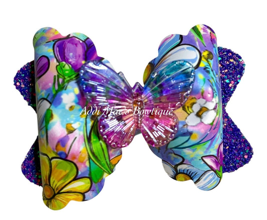 Butterfly Flowers Bow
