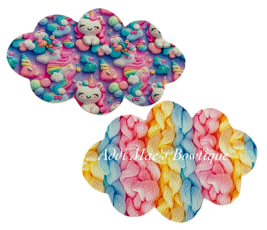 Fluffy Pastel Rainbow Unicorn Snap Clip Set