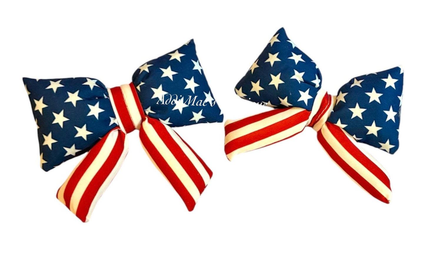 American Flag Puffy Fabric Bow