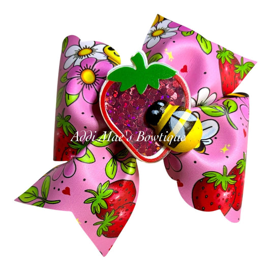 Strawberries & Bees Bow