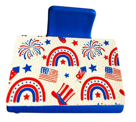 Patriotic Rainbows Small Claw Clip