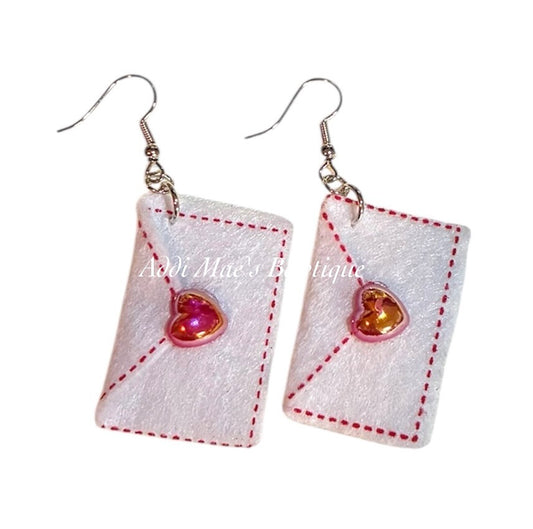 Love Letters Felt Dangle Earrings